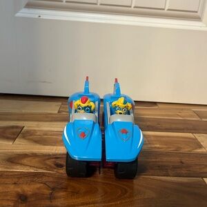 Mighty pups super pups- mighty twins 2 in 1 power split vehicle